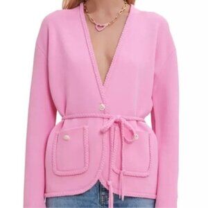 Maje Madene belted knit cardigan